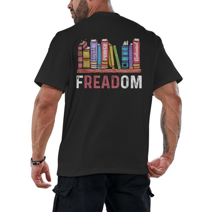 Freadom Anti Ban Books Freedom To Read Book Lover Reading Men's Back Print T-Shirt