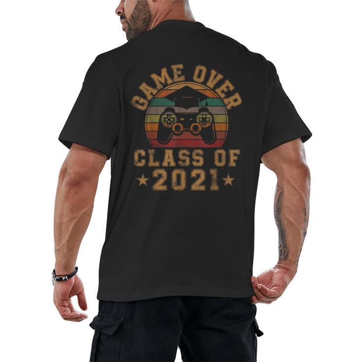 Game Over Class Of 2021 Senior 21 Graduation Video Gamer Men's Back Print T-Shirt