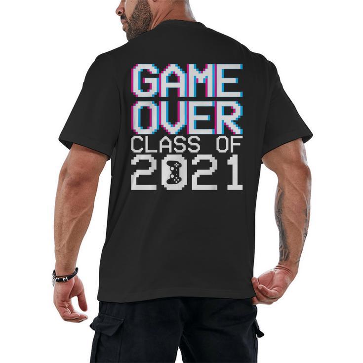 Game Over Class Of 2021 Video Games Graduation Gamer Men's Back Print T-Shirt