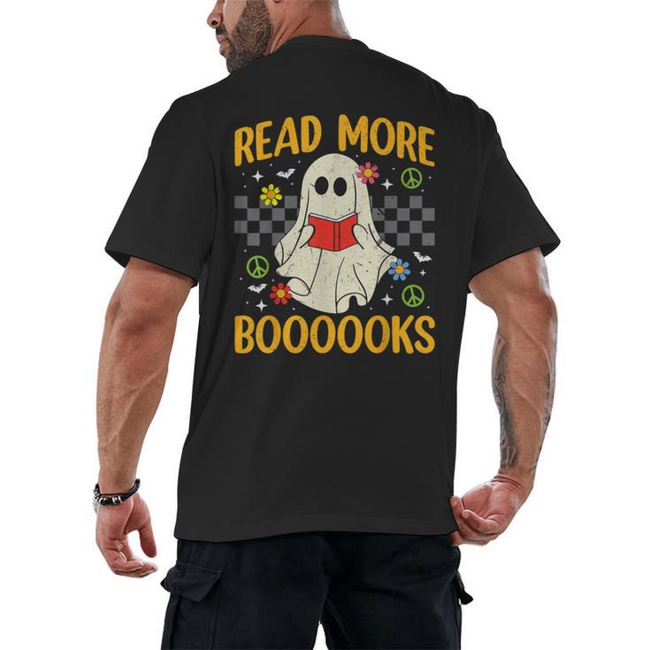 Ghost Reading Books Teacher Student Halloween Read More Book Men's Back Print T-Shirt