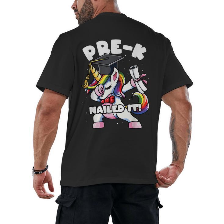 Girls Dabbing Unicorn Pre-K PreSchool Nailed It Graduation Men's Back Print T-Shirt