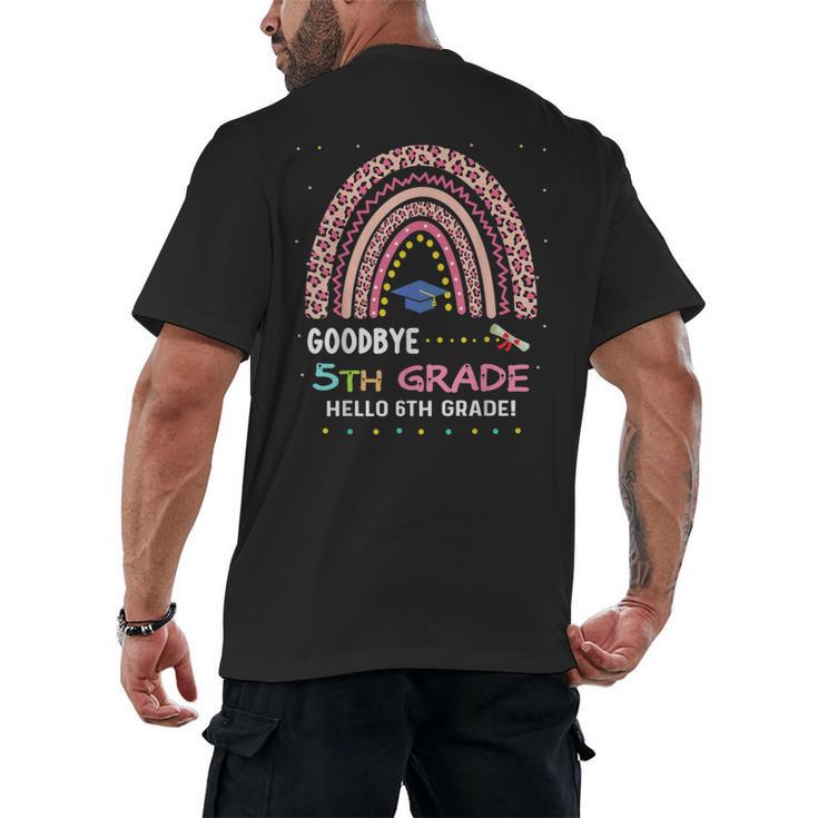 Goodbye 5TH Grade Graduation 2024 Hello 6TH Grade Rainbow Men's Back Print T-Shirt