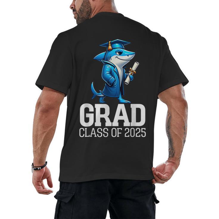 Grad Class Of 2025 Boys Shark Graduation Graduated Men's Back Print T-Shirt