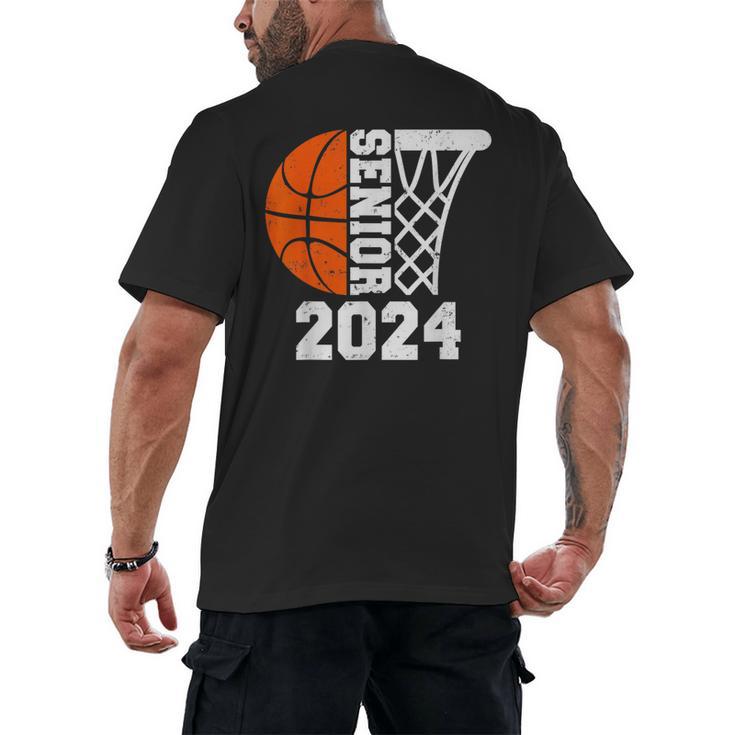 Graduate Senior Class Of 2024 Basketball Player Graduation Men's Back Print T-Shirt
