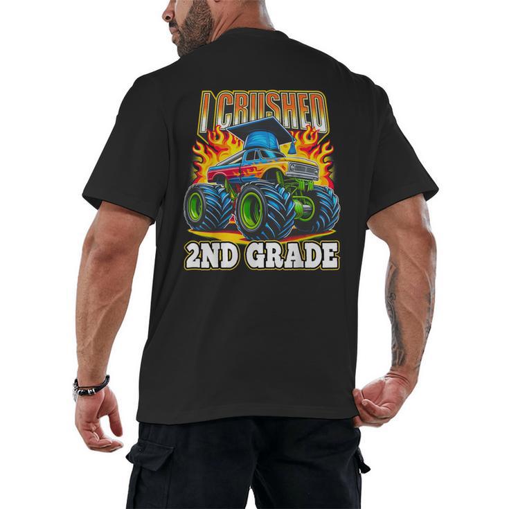 Graduation 2nd Grade Monster Truck Boys I Crushed Grad Men's Back Print T-Shirt