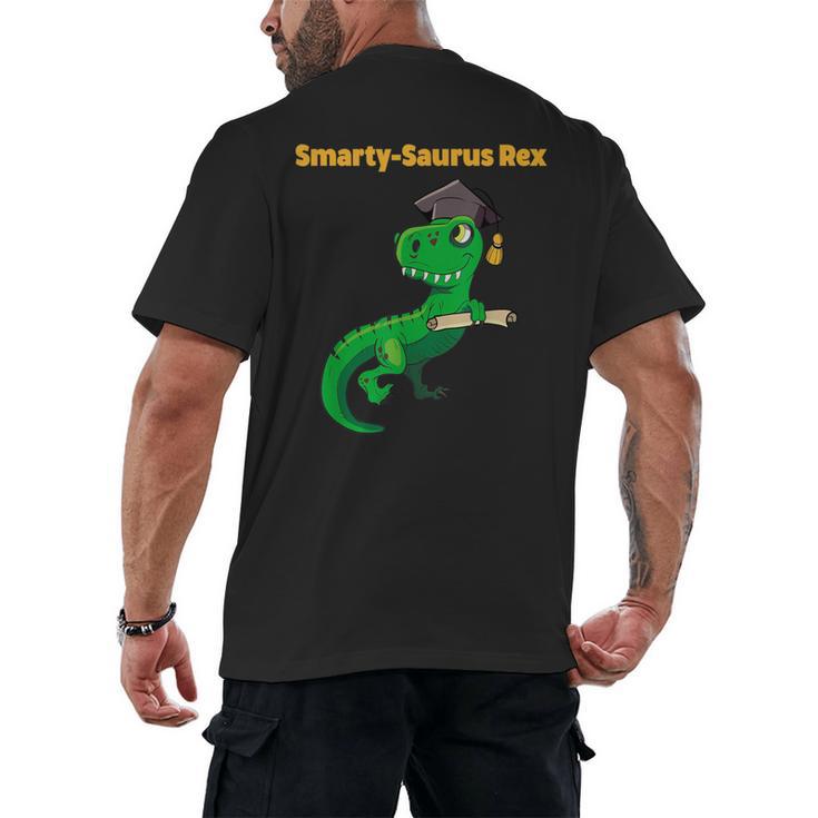 Graduation Dinosaur Smarty Saurus Rex Diploma Dinosaur Men's Back Print T-Shirt
