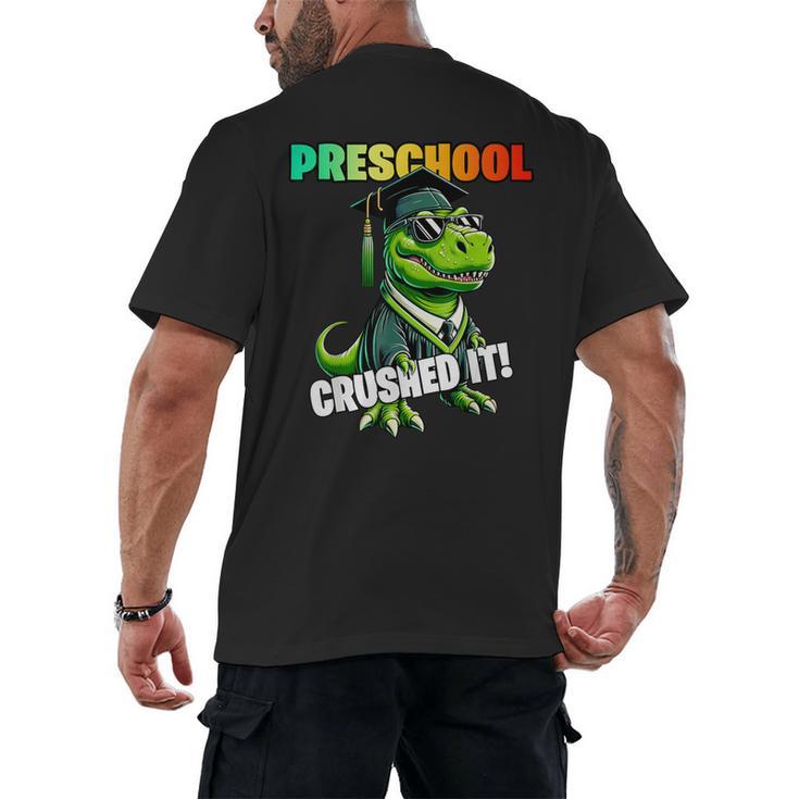 Graduation Preschool Dinosaur T Rex Crushed It Boys Grad Men's Back Print T-Shirt