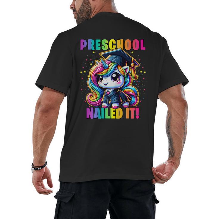 Graduation Preschool Unicorn Nailed It Pre-K Girls Grad Men's Back Print T-Shirt