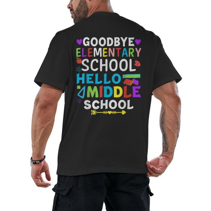Graduation Shirt For 5th Grader Goodbye Hello Middle School Men's Back Print T-Shirt