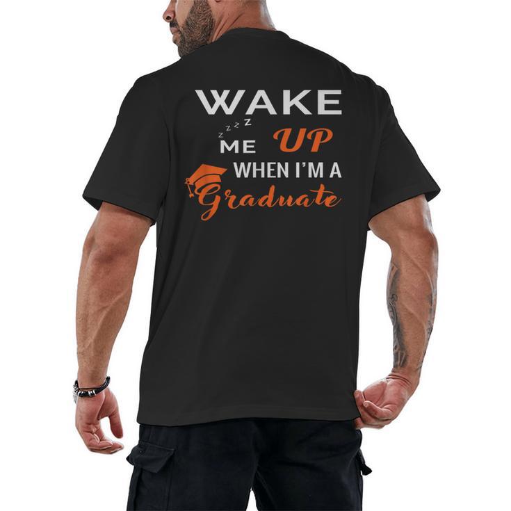 Graduation Shirt High School And College For Sleepy Graduate Men's Back Print T-Shirt