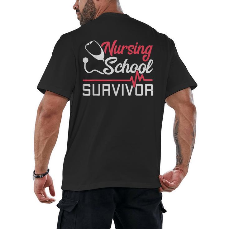 Graduation Shirt For Nurses Nursing School Survivor Tee Men's Back Print T-Shirt
