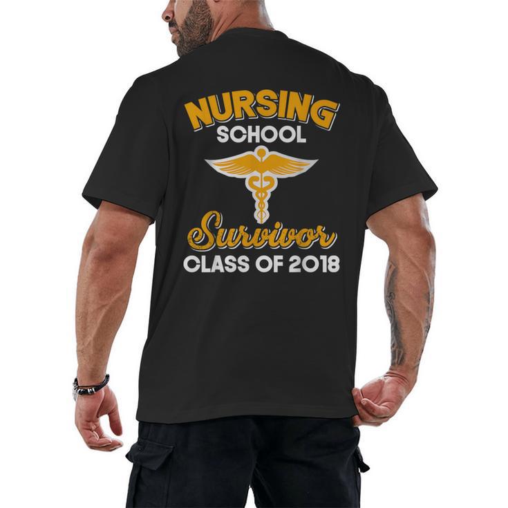 Graduation Shirt Nursing School Survivor Class Of 2018 Tee Men's Back Print T-Shirt