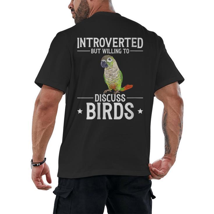 Green Cheek Conure Introvert Parrot Bird Conure Men's Back Print T-Shirt