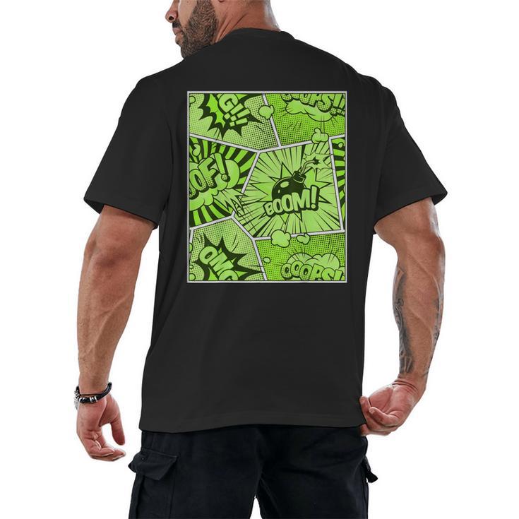 Green Comic Book Green Graphic Men's Back Print T-Shirt