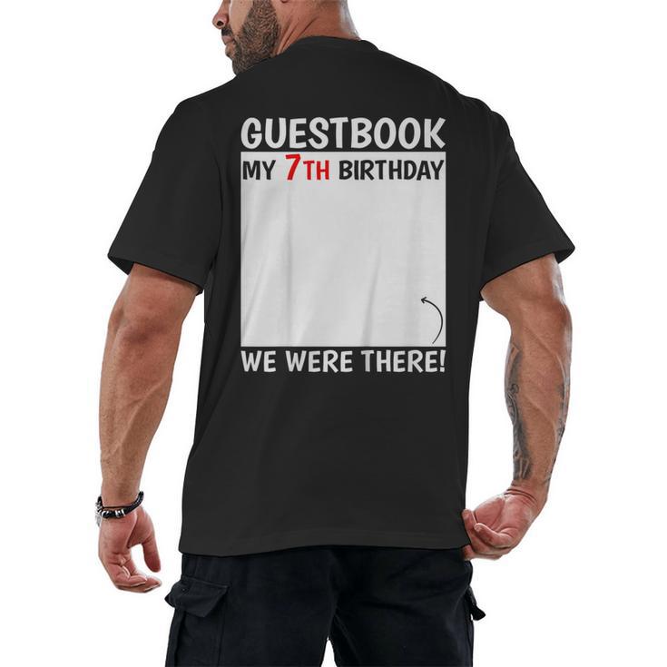 Guestbook 7th Birthday 7 Year Old Born 2018 Bday Men's Back Print T-Shirt