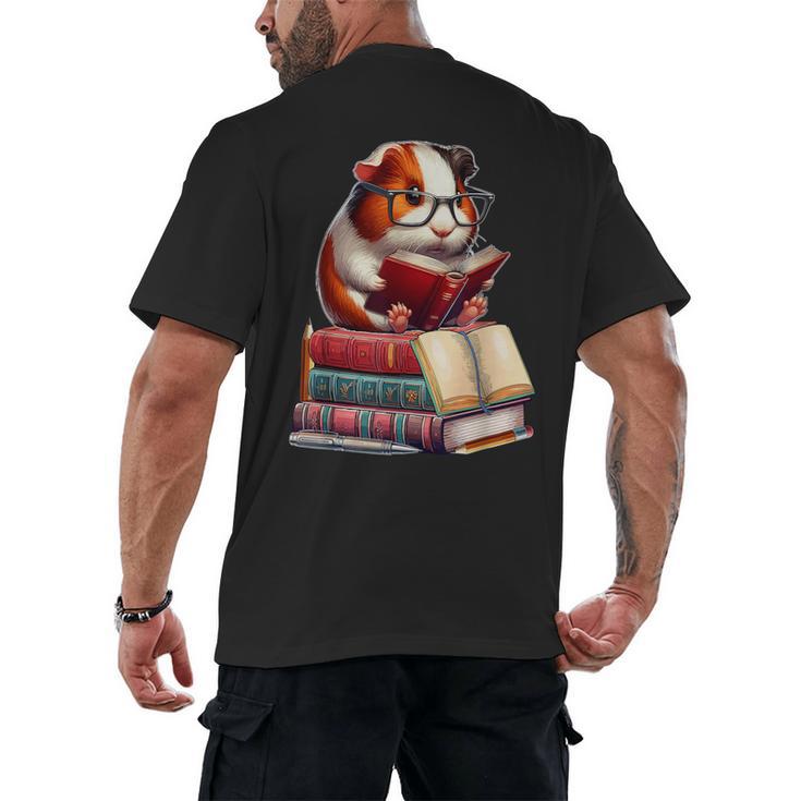 Guinea Pig Reading Books Matching Bookworm Readers Librarian Men's Back Print T-Shirt