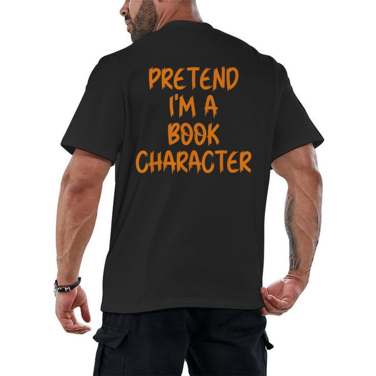 Halloween Pretend I'm Book Character Costume Lazy Adult Kids Men's Back Print T-Shirt