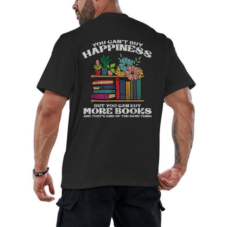 Happiness More Books Read Reading Librarian Men Women Kids Men's Back Print T-Shirt