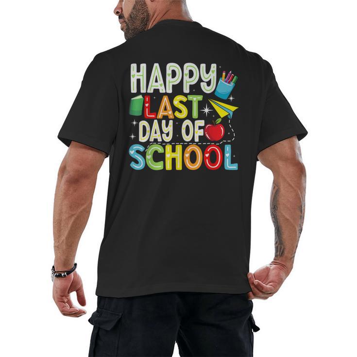 Happy Last Day Of School Teacher Kids Boys Girls Graduation Men's Back Print T-Shirt