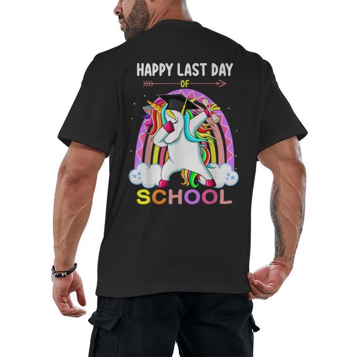 Happy Last Days Of School Graduation Class 2022 Unicorn Girl Men's Back Print T-Shirt