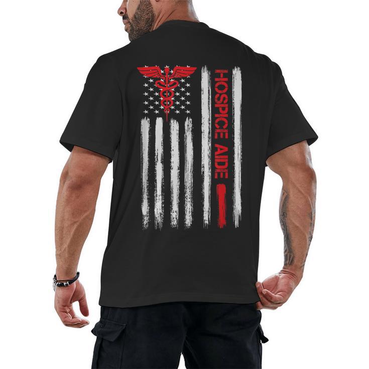 Hospice Aide American Flag Nurses Graduation Medical Men's Back Print T-Shirt