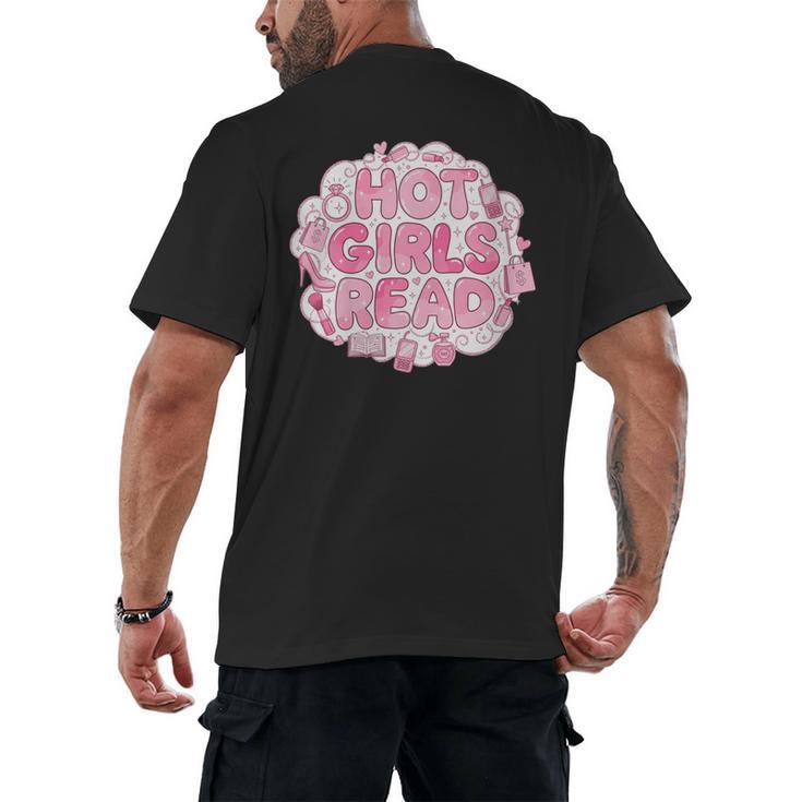 Hot Girls Read Pink Aesthetic Book Lover Reading Men's Back Print T-Shirt