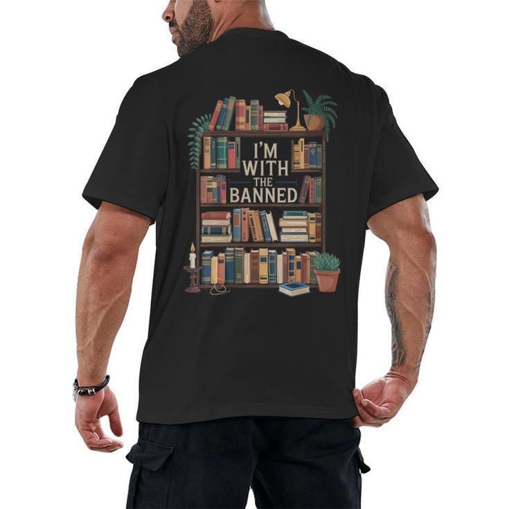 I'm With The Banned Books Reading Men's Back Print T-Shirt