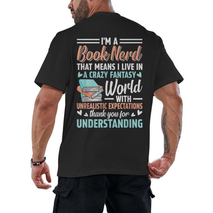 I'm a Book Nerd Bookworm Men's Back Print T-Shirt