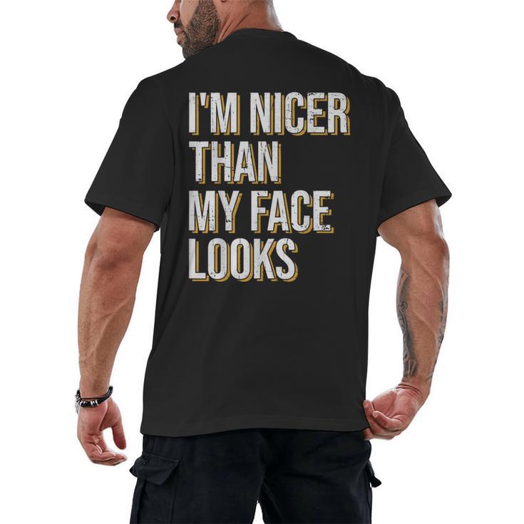 I'm Nicer Than My Face Looks Introverted Introverts Men's Back Print T-Shirt