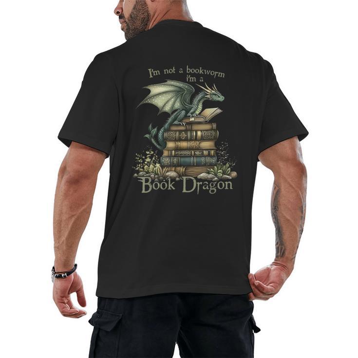 I'm Not A Bookworm I'm A Book Dragon Men's Back Print T-Shirt