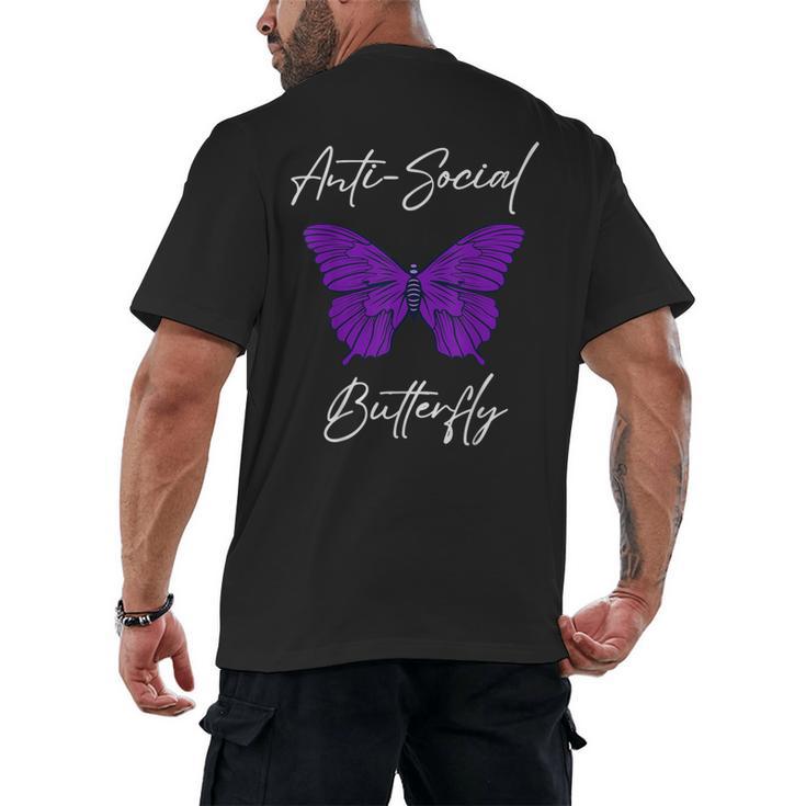 Introvert Antisocial Butterfly For Women Men Men's Back Print T-Shirt