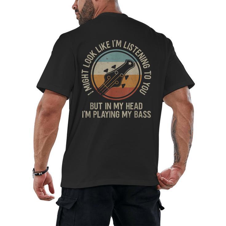Introvert Bass Guitarist Musician Playing Bass Guitar Men's Back Print T-Shirt