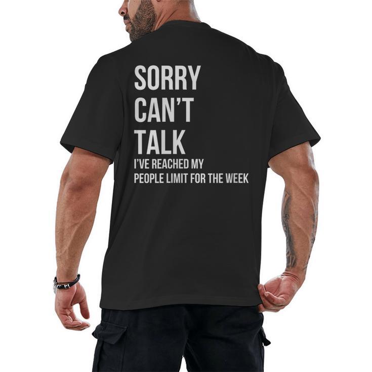 Introvert Can't Talk Reached People Limit For The Week Men's Back Print T-Shirt