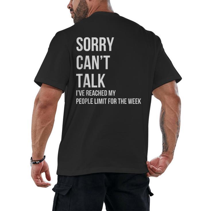 Introvert Can't Talk Reached People Limit For The Week Men's Back Print T-Shirt