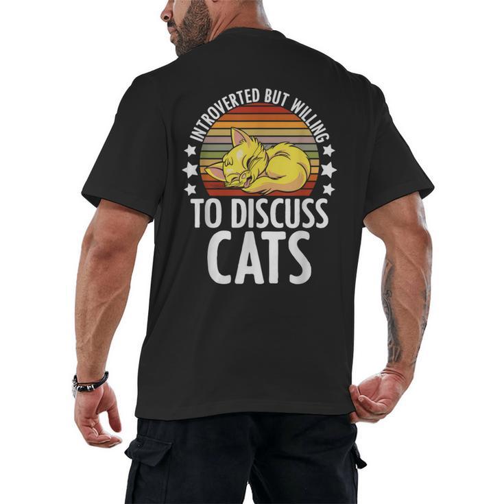 Introvert Cat Kitten Quote For Feline Whisperer Men's Back Print T-Shirt