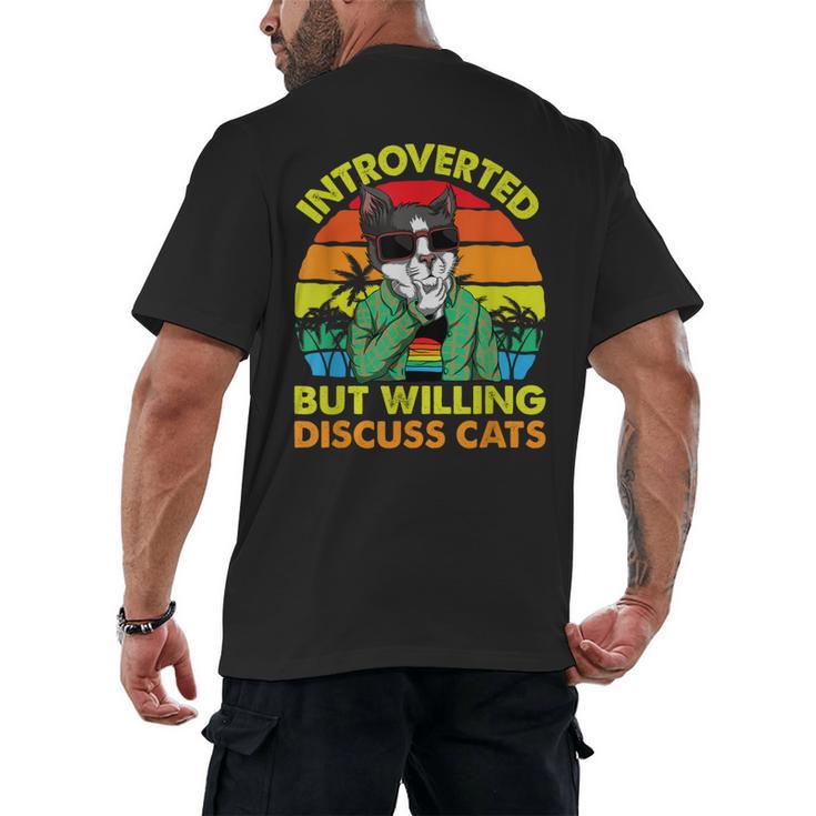 Introvert Cats Sarcasm Cat Lover Introverts Men's Back Print T-Shirt