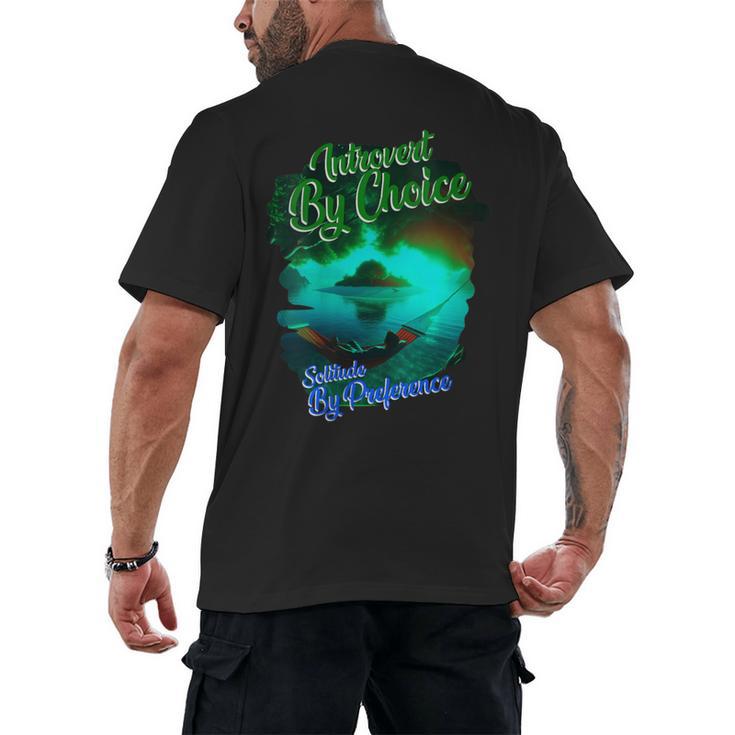 Introvert Choice Solitude By Preference Men's Back Print T-Shirt