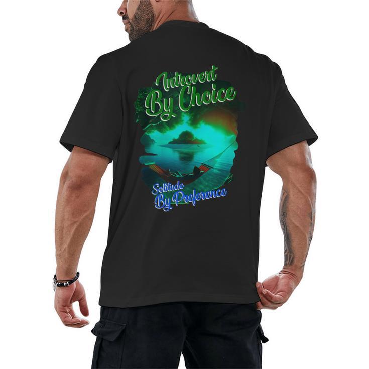 Introvert Choice Solitude By Preference Men's Back Print T-Shirt