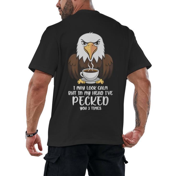 Introvert Eagle And Coffee Lovers Men's Back Print T-Shirt
