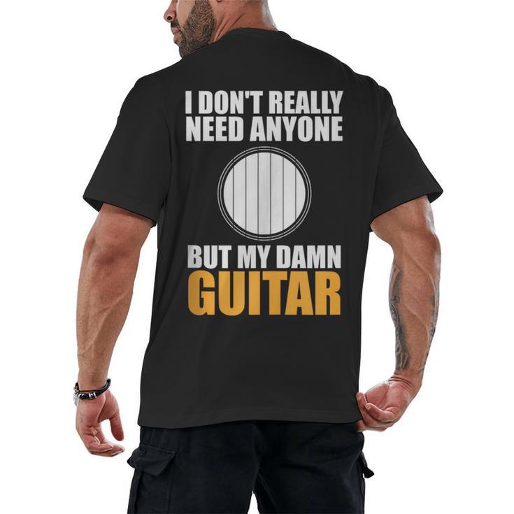 Introvert Guitarist Only Need Guitar Enjoy Acoustic Music Men's Back Print T-Shirt