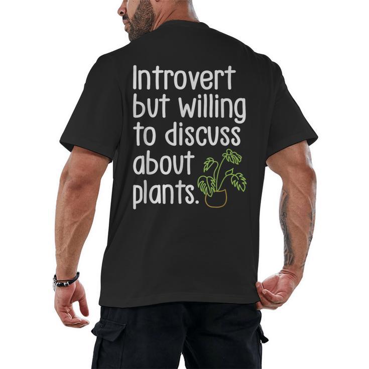 Introvert Humorous Plant Lover Gardening Men's Back Print T-Shirt