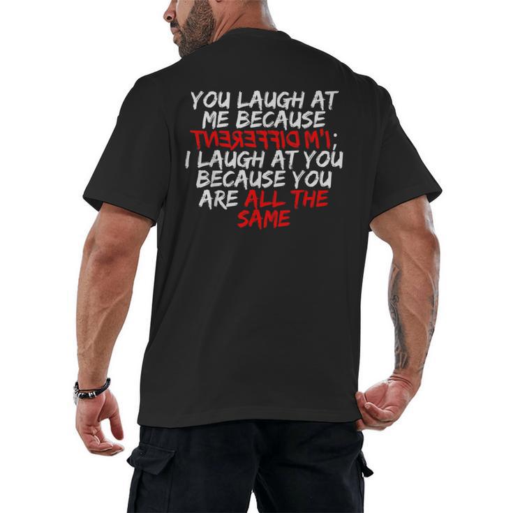 Introvert Quote With Backwards I'm Different Men's Back Print T-Shirt