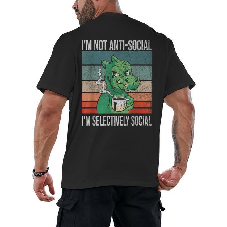 Introvert Selectively Social Anti-Social Shy Men's Back Print T-Shirt