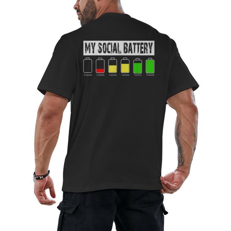 Introvert My Social Battery Low Level Graphic Men's Back Print T-Shirt
