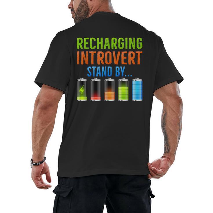 Introverted Recharging Introvert Saying Sarcasm Men's Back Print T-Shirt
