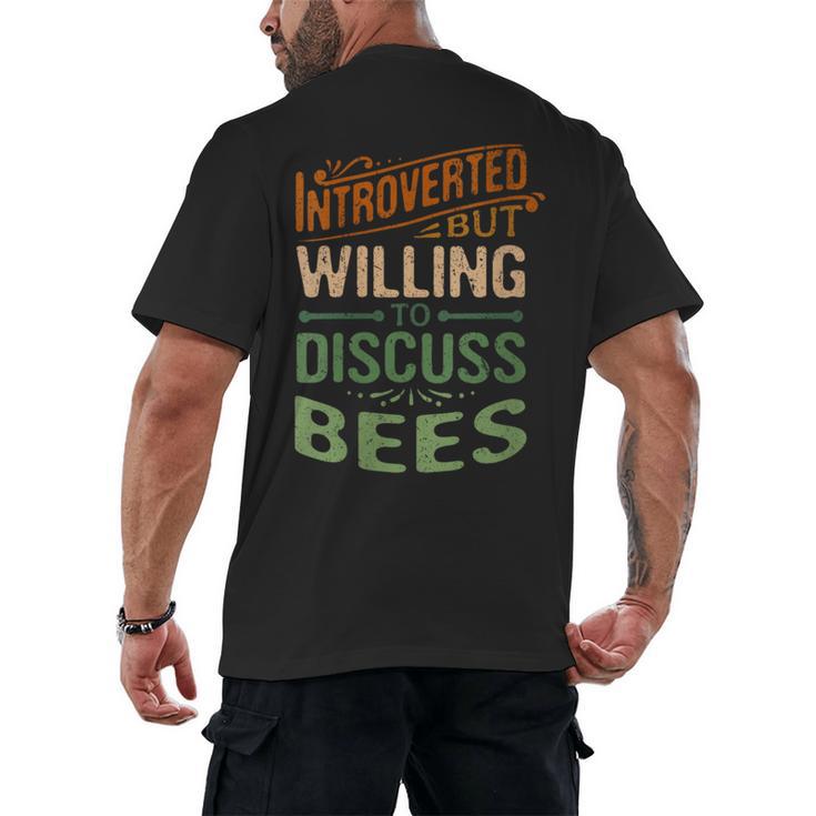 Introverted But Willing To Discuss Bees Animal Meme Men's Back Print T-Shirt
