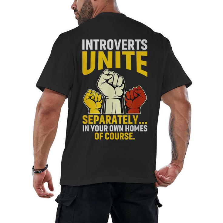 Introverts Unite Introvert Antisocial Anti Social Men's Back Print T-Shirt