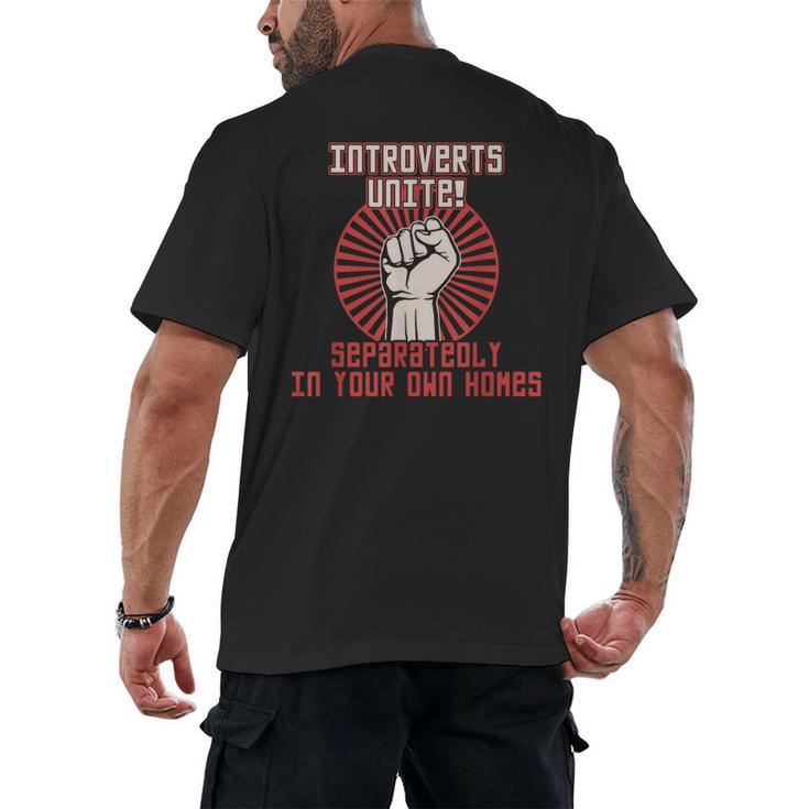 Introverts Unite Introverting Introverts At Home Men's Back Print T-Shirt