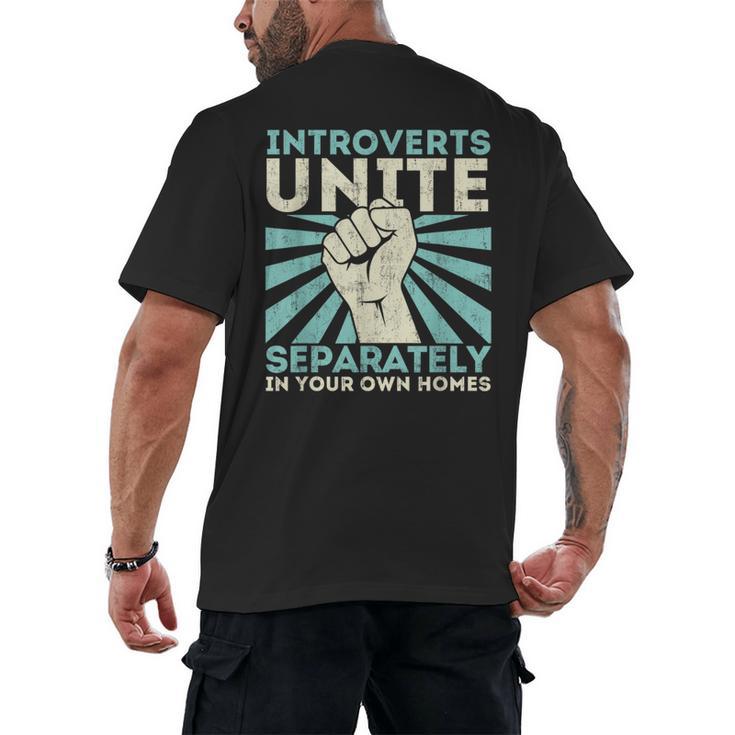 Introverts Unite Separately Introverted Antisocial Men's Back Print T-Shirt