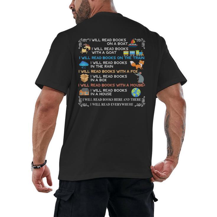 IWill Read Books On A Boat & Everywhere Reading Kids Men's Back Print T-Shirt